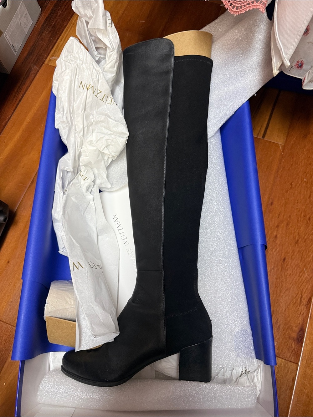 Women’s Black Over-the-Knee Block Heel Boots - Stuart weitzman